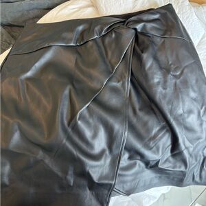 Express Black Midi Wrap Skirt for Night Out